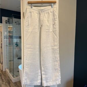 Athleta White Linen Pants Size S